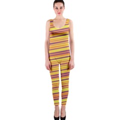 Orange Strips One Piece Catsuit by Sparkle