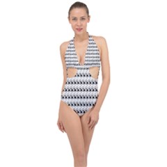 Flamingos Halter Front Plunge Swimsuit by Sparkle