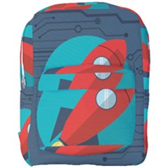 Rocket With Science Related Icons Image Full Print Backpack by Vaneshart