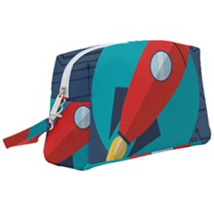 Rocket With Science Related Icons Image Wristlet Pouch Bag (large) by Vaneshart