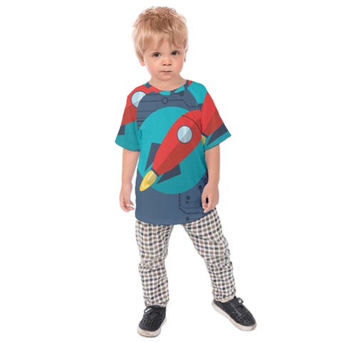 Rocket With Science Related Icons Image Kids  Raglan Tee by Vaneshart