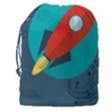 Rocket With Science Related Icons Image Drawstring Pouch (3XL) View2