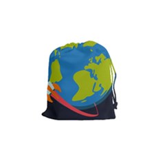 Spaceship Design Drawstring Pouch (small) by Vaneshart