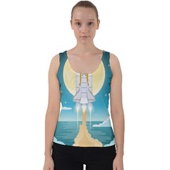Space Exploration Illustration Velvet Tank Top by Vaneshart