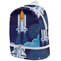Spaceship Milkyway Galaxy Zip Bottom Backpack by Vaneshart