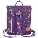 Space Travels Seamless Pattern Vector Cartoon Flap Top Backpack View3