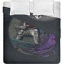 Illustration Astronaut Cosmonaut Paying Skateboard Sport Space With Astronaut Suit Duvet Cover Double Side (King Size) View2