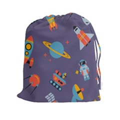 Space Seamless Pattern Drawstring Pouch (2xl) by Vaneshart