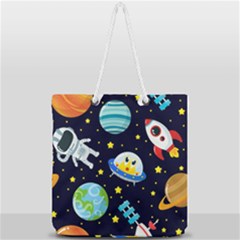 Space Seamless Pattern Full Print Rope Handle Tote (large) by Vaneshart