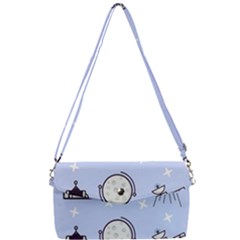 Seamless Pattern With Space Theme Removable Strap Clutch Bag by Vaneshart