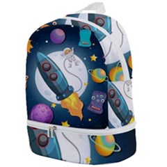 Spaceship Astronaut Space Zip Bottom Backpack by Vaneshart