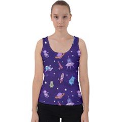 Space Seamless Pattern Velvet Tank Top by Vaneshart