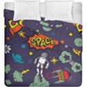 Vector Flat Space Design Background With Text Duvet Cover Double Side (King Size) View2