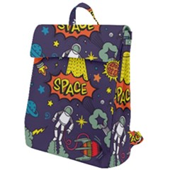 Vector Flat Space Design Background With Text Flap Top Backpack by Vaneshart