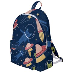 Seamless Pattern With Funny Aliens Cat Galaxy The Plain Backpack by Vaneshart