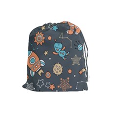 Space Seamless Pattern Drawstring Pouch (large) by Vaneshart