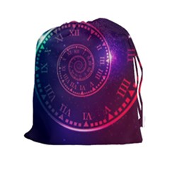 Time Machine Drawstring Pouch (2xl) by Vaneshart