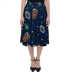 Monster Alien Pattern Seamless Background Classic Midi Skirt by Vaneshart