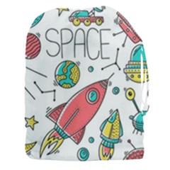 Space Cosmos Seamless Pattern Seamless Pattern Doodle Style Drawstring Pouch (3xl) by Vaneshart