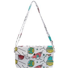 Space Cosmos Seamless Pattern Seamless Pattern Doodle Style Removable Strap Clutch Bag by Vaneshart