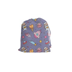 Outer Space Seamless Background Drawstring Pouch (small) by Vaneshart