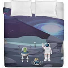 Alien Astronaut Scene Duvet Cover Double Side (king Size) by Vaneshart