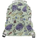Hand Drawn Pattern School Rounded Multi Pocket Backpack View3
