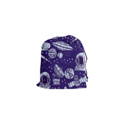 Space Sketch Seamless Pattern Drawstring Pouch (xs) by Vaneshart