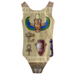 Egypt Horizontal Illustration Kids  Cut-out Back One Piece Swimsuit by Vaneshart