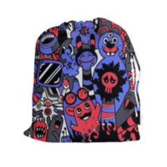 Cute Halloween Monsters Set Background Drawstring Pouch (2xl) by Vaneshart