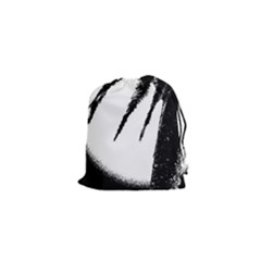 Black And White Tropical Moonscape Illustration Drawstring Pouch (xs) by dflcprintsclothing
