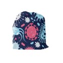 Seamless Pattern Microbes Virus Vector Illustration Drawstring Pouch (Large) View2