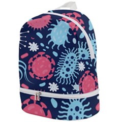 Seamless Pattern Microbes Virus Vector Illustration Zip Bottom Backpack by Vaneshart