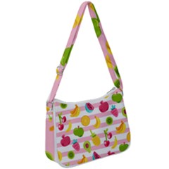 Tropical Fruits Berries Seamless Pattern Zip Up Shoulder Bag by Vaneshart
