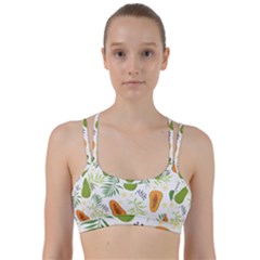 Seamless Tropical Pattern With Papaya Line Them Up Sports Bra by Vaneshart