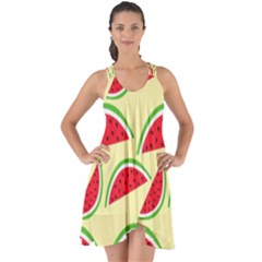 Watermelon Pattern Show Some Back Chiffon Dress by Vaneshart