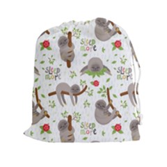 Seamless Pattern With Cute Sloths Sleep More Drawstring Pouch (2xl) by Vaneshart