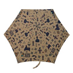 Vintage Tribal Seamless Pattern With Ethnic Motifs Mini Folding Umbrellas by Vaneshart