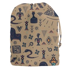 Vintage Tribal Seamless Pattern With Ethnic Motifs Drawstring Pouch (3xl) by Vaneshart