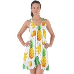 Tropical Fruits Pattern Show Some Back Chiffon Dress by Vaneshart