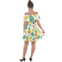 Tropical Fruits Pattern Off Shoulder Velour Dress View2