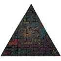 Mathematical Colorful Formulas Drawn By Hand Black Chalkboard Wooden Puzzle Triangle View1