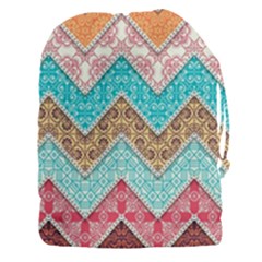 Ethnic Floral Pattern Drawstring Pouch (3xl) by Vaneshart