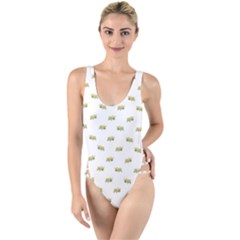 Ant Sketchy Comic Style Motif Pattern High Leg Strappy Swimsuit by dflcprintsclothing