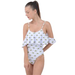 Ant Sketchy Comic Style Motif Pattern Drape Piece Swimsuit by dflcprintsclothing