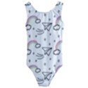 Cute Art Print Pattern Kids  Cut-Out Back One Piece Swimsuit View1