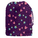 Colorful Stars Hearts Seamless Vector Pattern Drawstring Pouch (3XL) View1