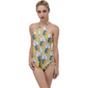 Smile Cloud Rainbow Pattern Yellow Go with the Flow One Piece Swimsuit View1