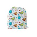 Birds Pattern Design Drawstring Pouch (Large) View2