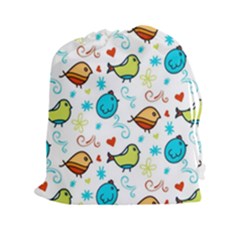 Birds Pattern Design Drawstring Pouch (2xl) by Vaneshart